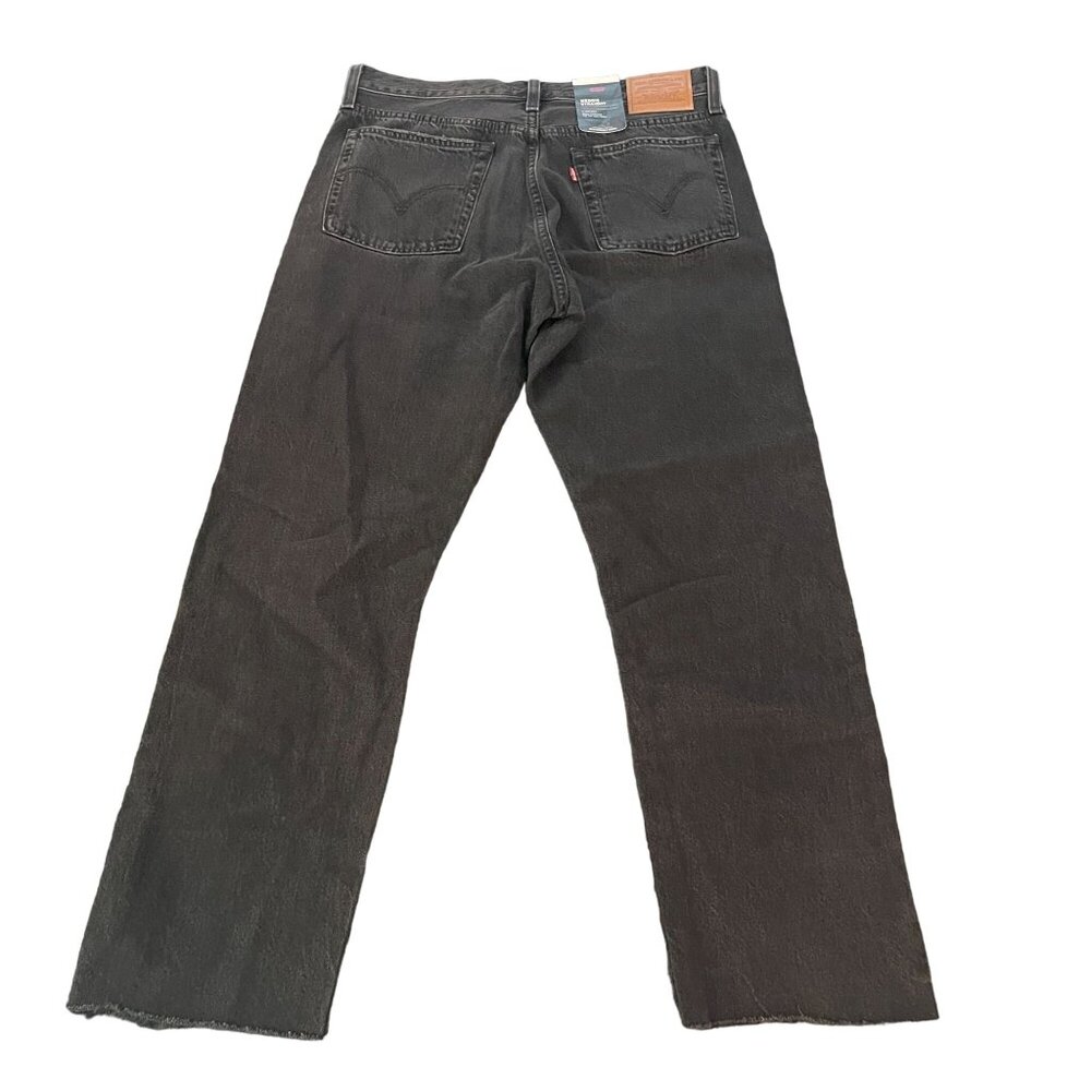 New Levi's Premium Wedgie Straight Waterless Black Distressed Knee Jean, Size 30 - Picture 2 of 14